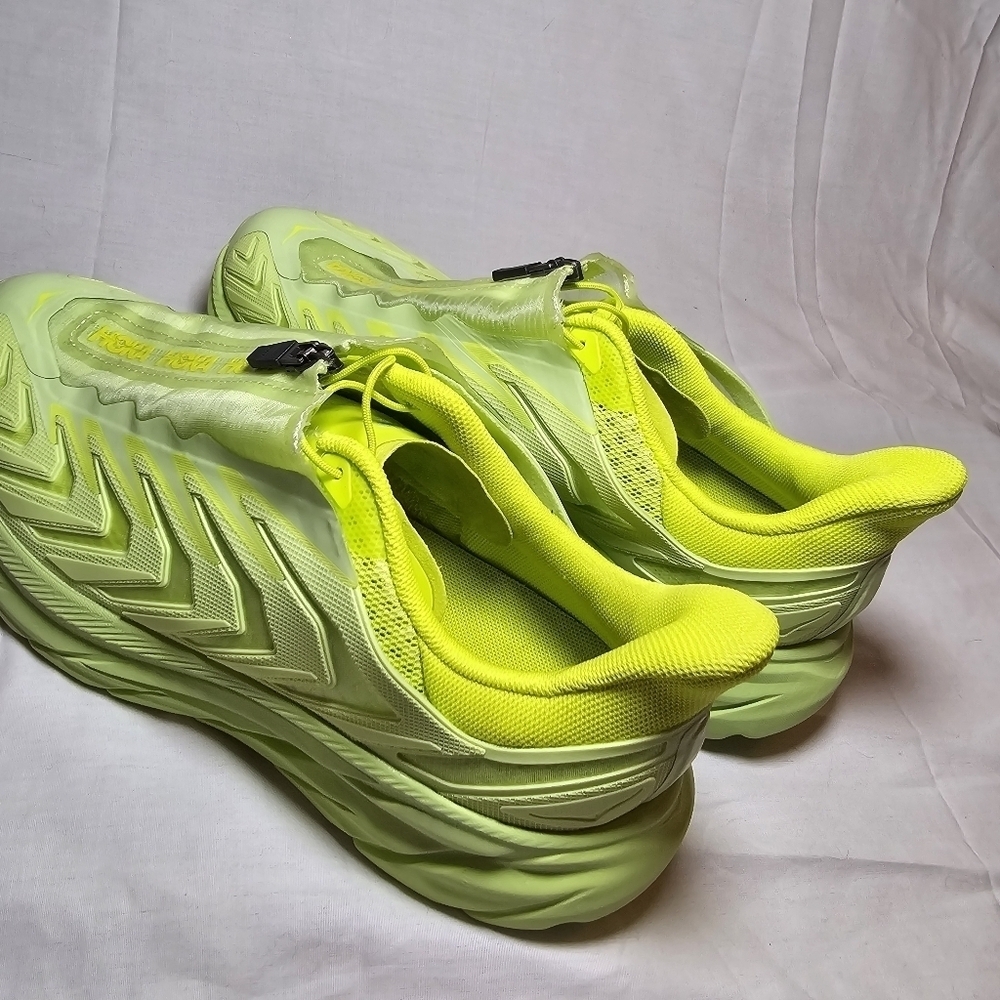 HOKA Project Clifton Butterfly Neon Yellow Evening Primrose Sneakers Running, 8 - Picture 4 of 14
